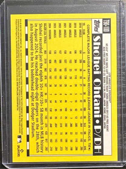 2025 TOPPS SHOHEI OHTANI DODGERS BASEBALL 35th ANNIVERSARY INSERT #T90-100